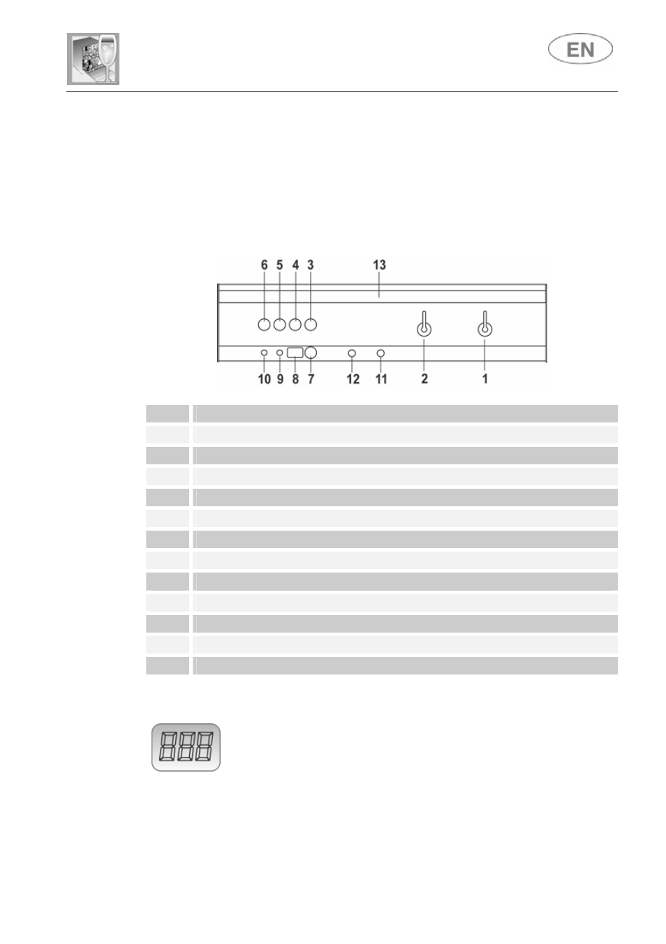 Description of the controls, 1 front panel, 2 information display | User instructions | Smeg LS19-7 User Manual | Page 10 / 38