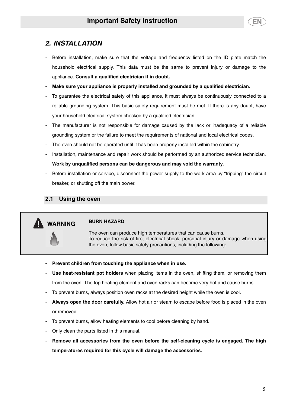 Installation, 1 using the oven, Important safety instruction | Smeg SC712U User Manual | Page 3 / 28