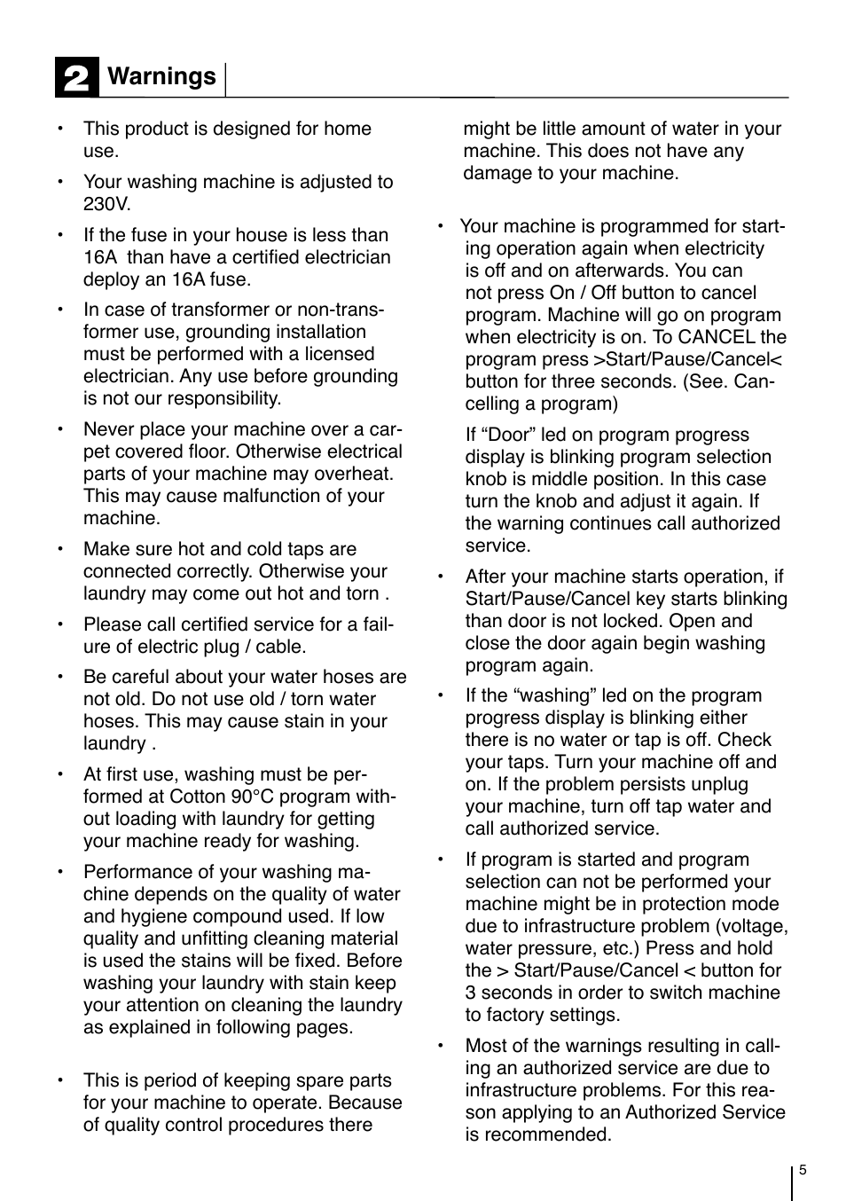 Warnings | Smeg LBS 845 User Manual | Page 5 / 14