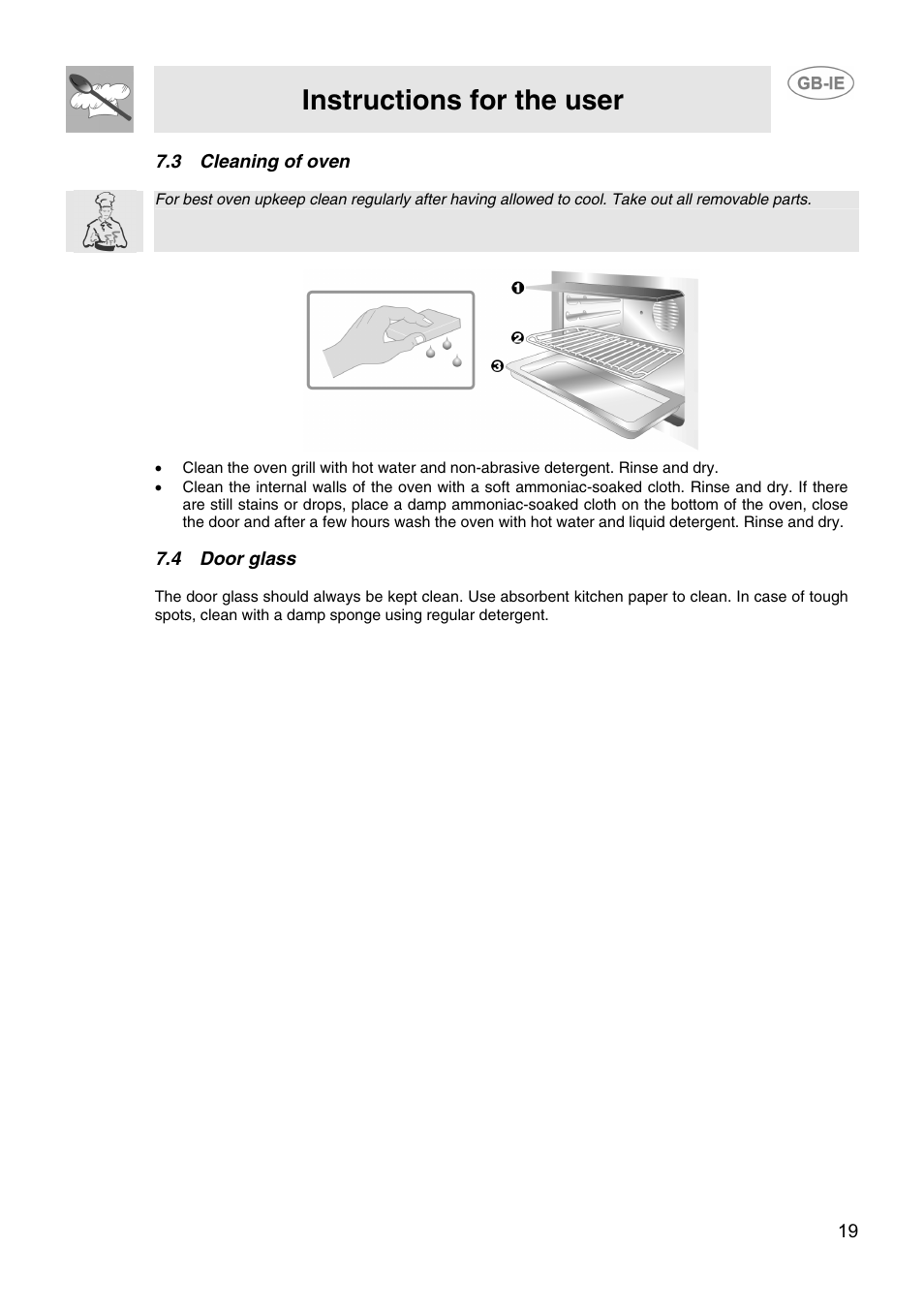Instructions for the user | Smeg CIX64MS-5 User Manual | Page 17 / 18