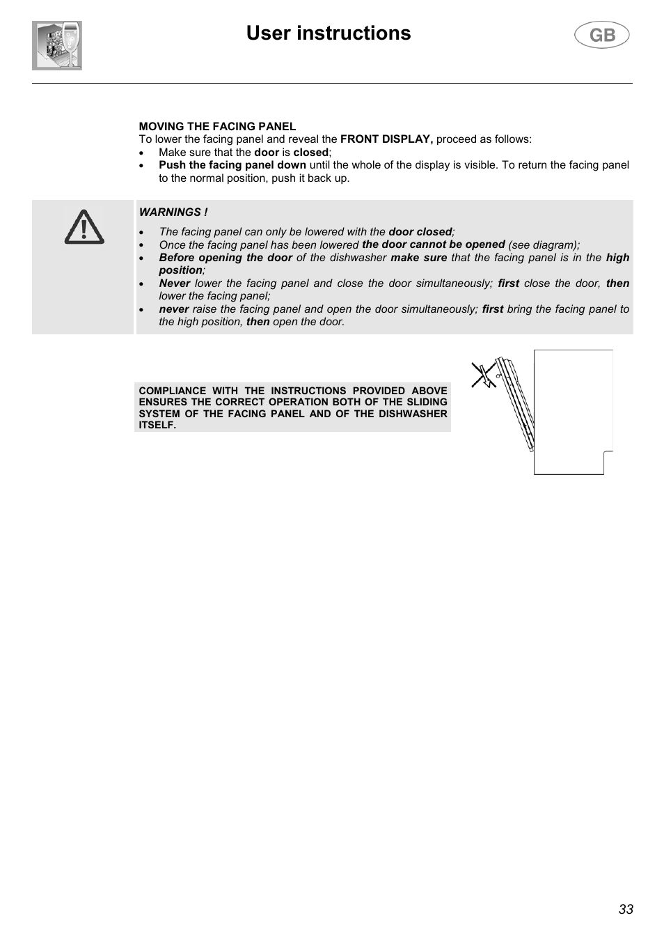 User instructions | Smeg DW612ST User Manual | Page 12 / 27