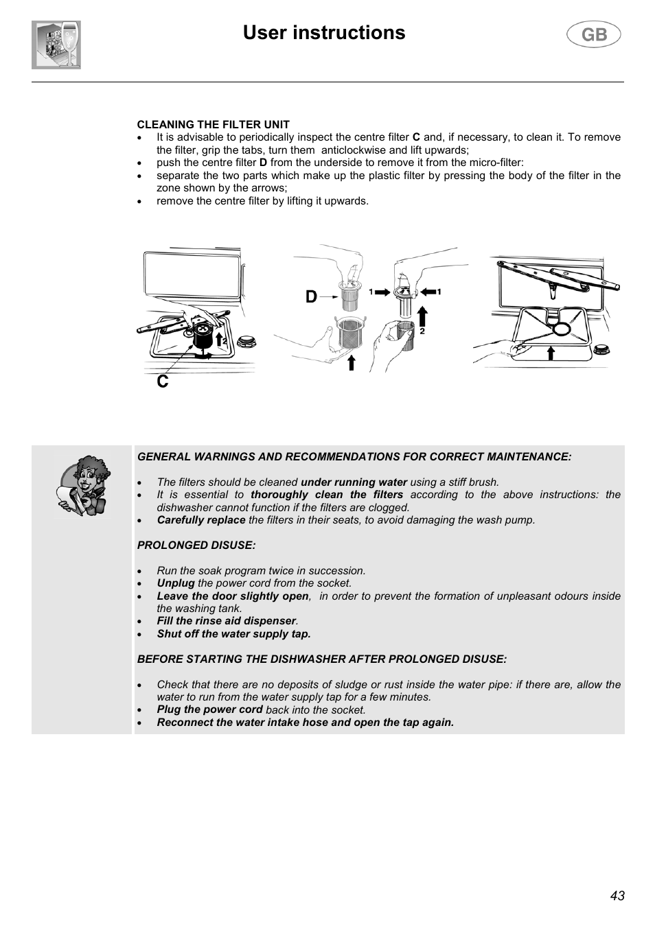 User instructions | Smeg DW612ST User Manual | Page 22 / 27