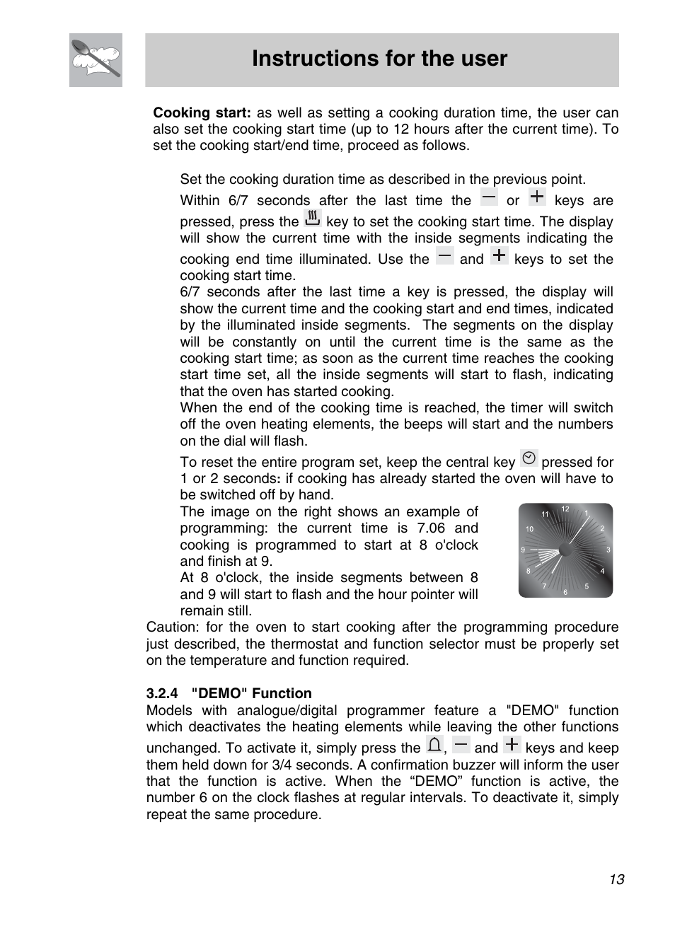 Instructions for the user | Smeg SCA708X User Manual | Page 11 / 28