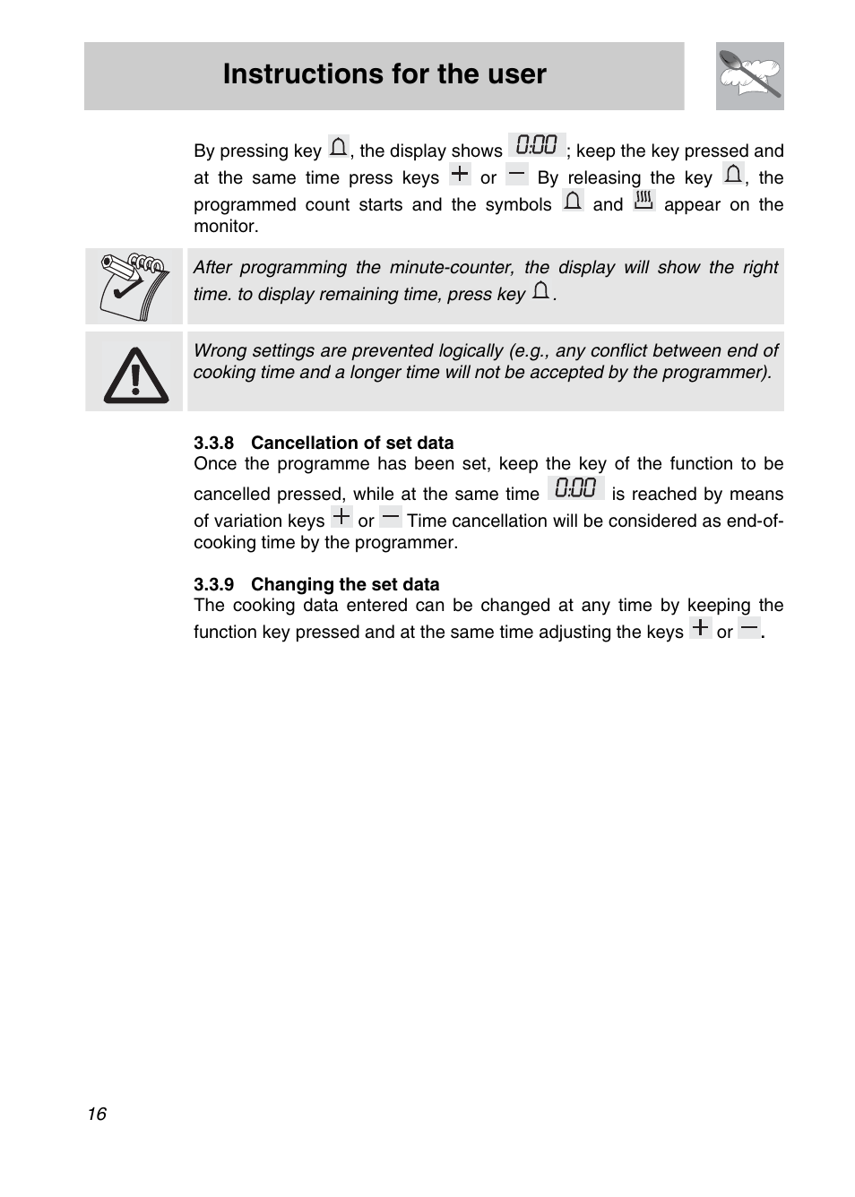 Instructions for the user | Smeg SCA708X User Manual | Page 14 / 28