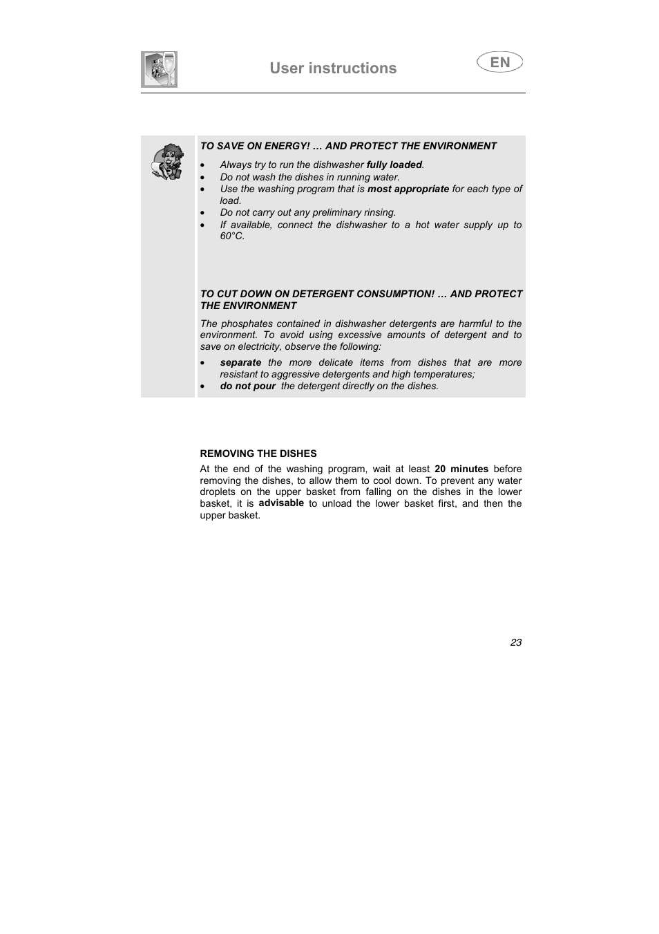 User instructions | Smeg LS4647XH7 User Manual | Page 10 / 38