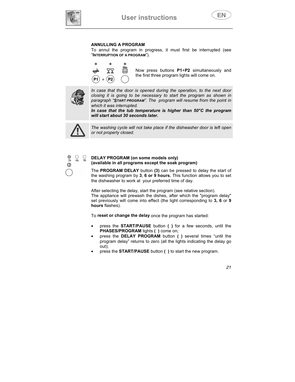 User instructions | Smeg LS4647XH7 User Manual | Page 8 / 38
