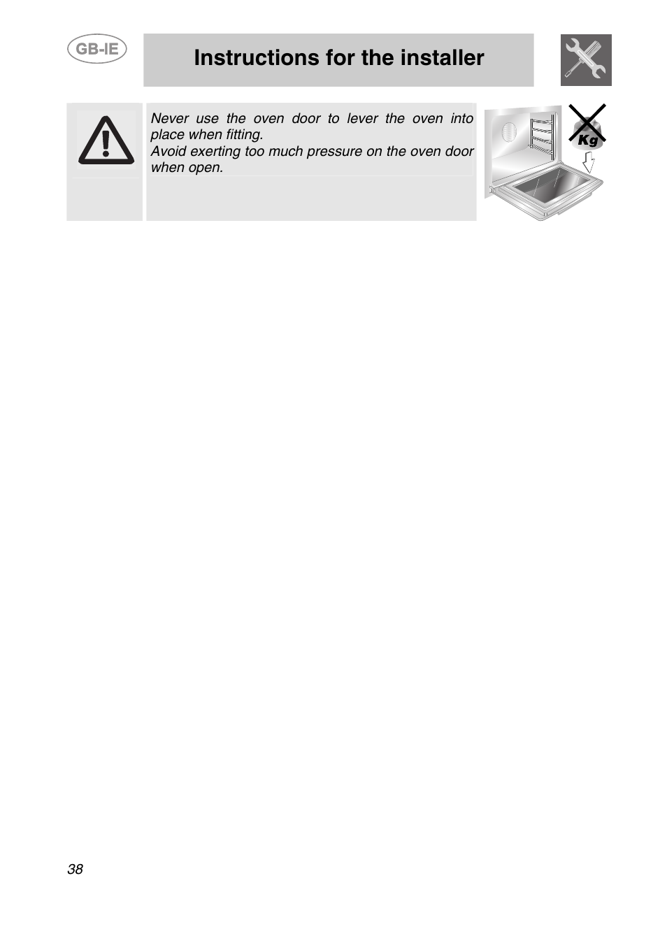 Instructions for the installer | Smeg S399XPZ6 User Manual | Page 6 / 30