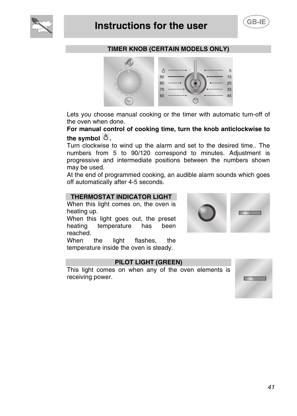 Instructions for the user | Smeg S399XPZ6 User Manual | Page 9 / 30