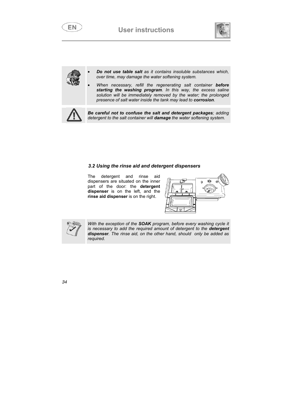 User instructions | Smeg LSA6047X User Manual | Page 24 / 40