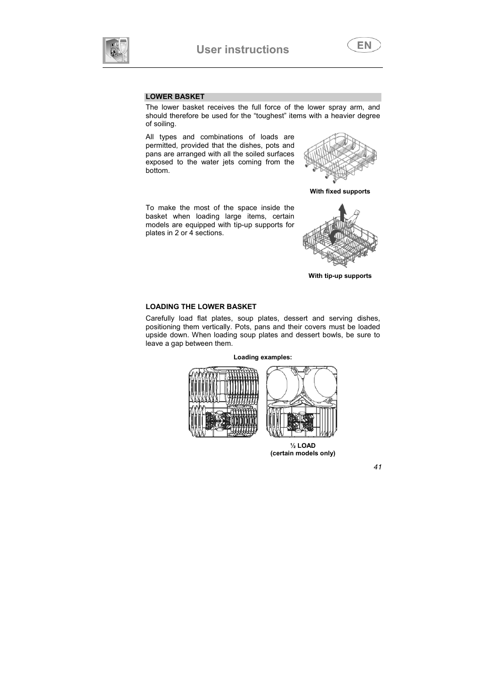 User instructions | Smeg LSA6047X User Manual | Page 31 / 40