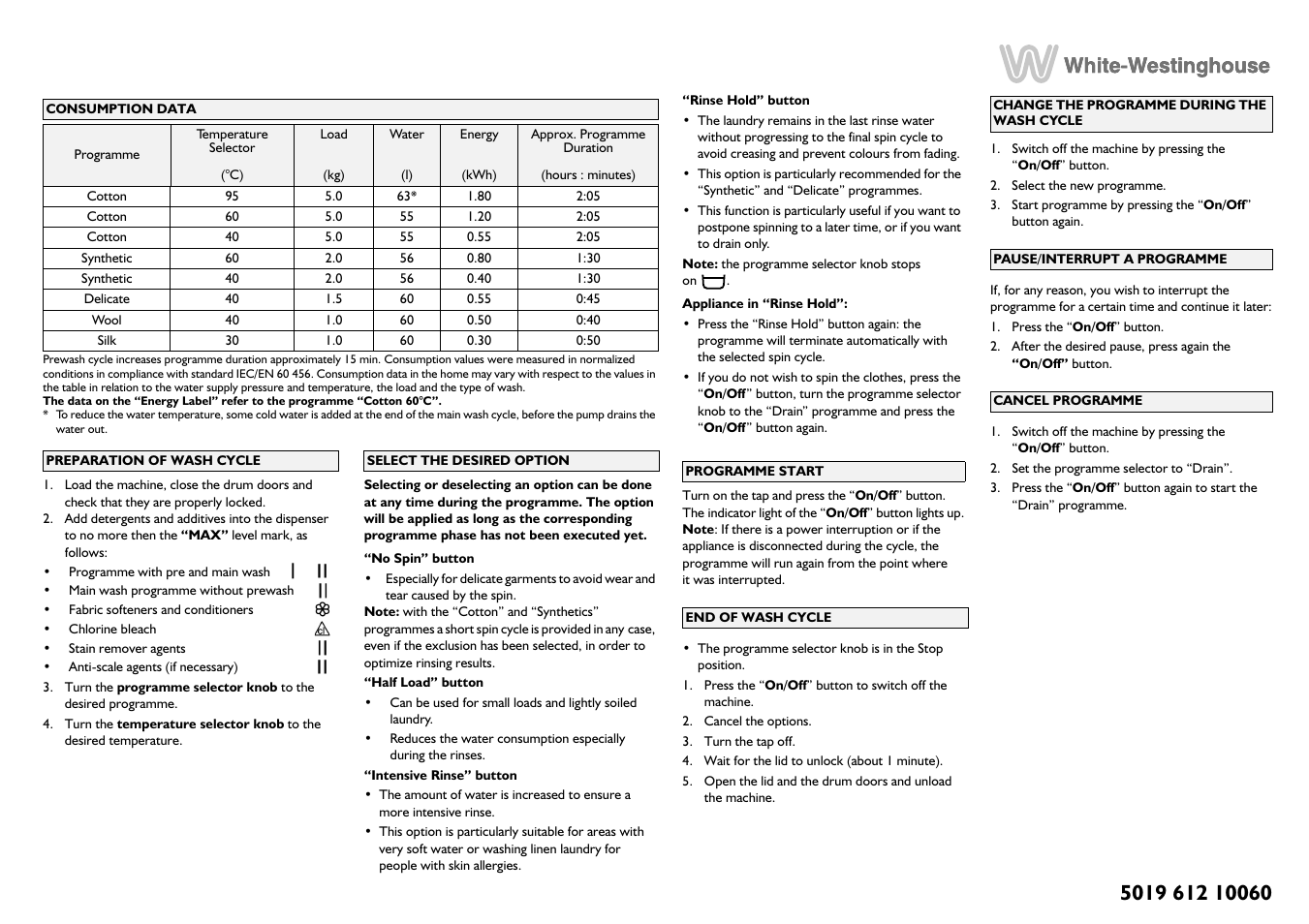 Smeg K600TL User Manual | Page 20 / 20