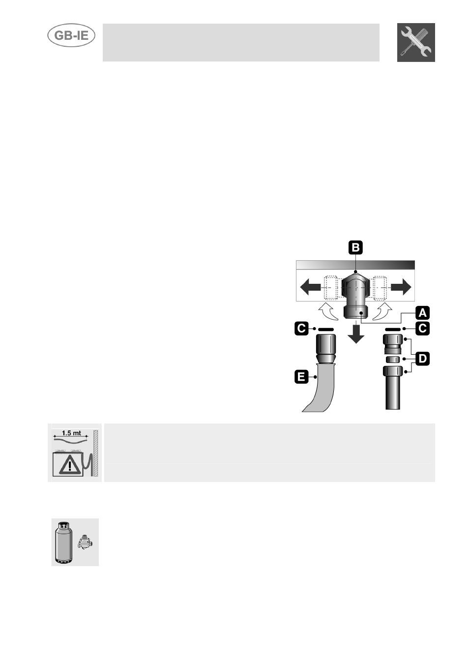 Gas connection, Connection to lpg, Instructions for the installer | 5 gas connection, 6 connection to lpg | Smeg AS21T76F User Manual | Page 7 / 13