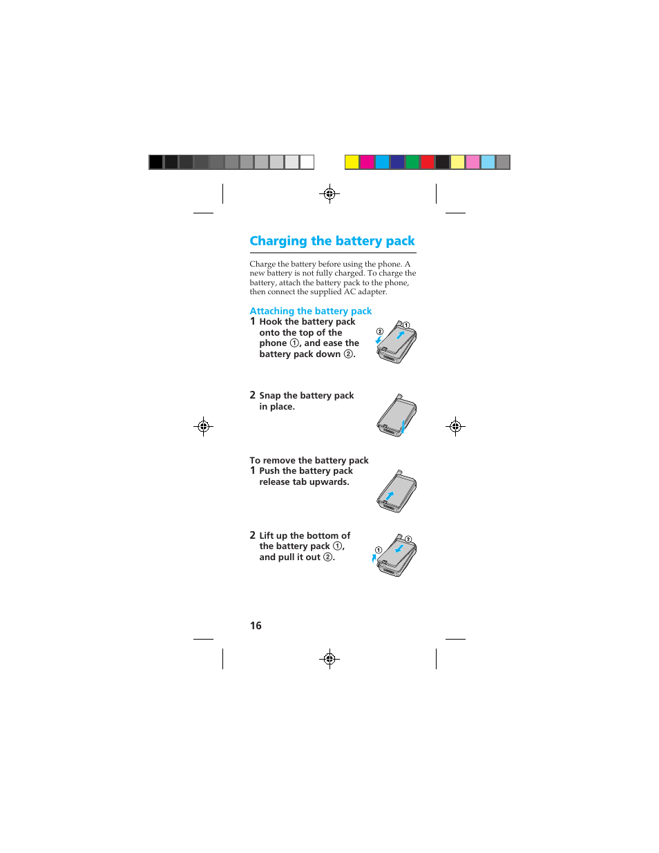 Charging the battery pack | Sony CMD-Z100 User Manual | Page 16 / 100