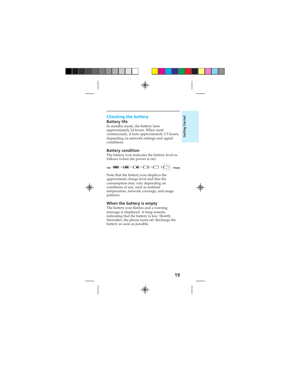 Checking the battery | Sony CMD-Z100 User Manual | Page 19 / 100