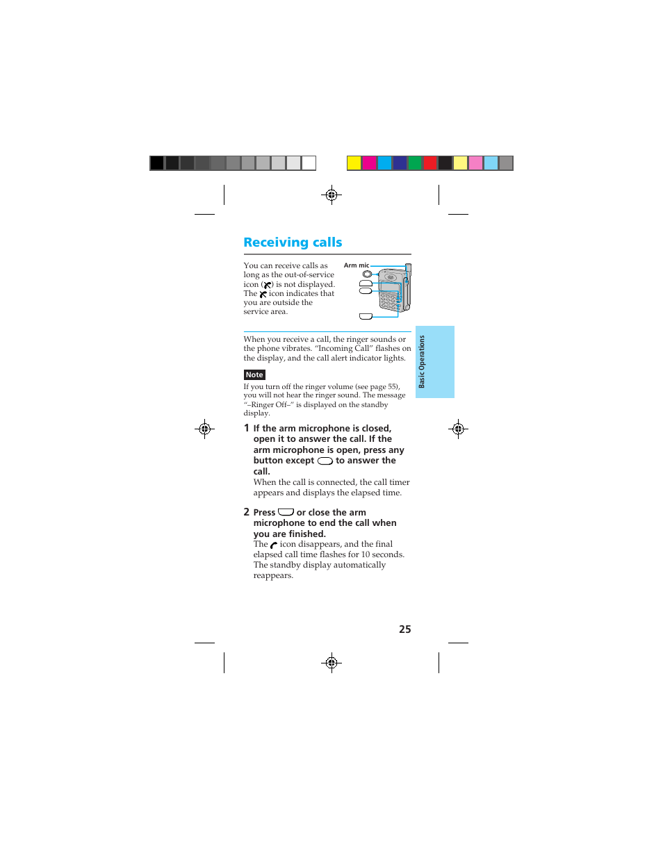 Receiving calls | Sony CMD-Z100 User Manual | Page 25 / 100