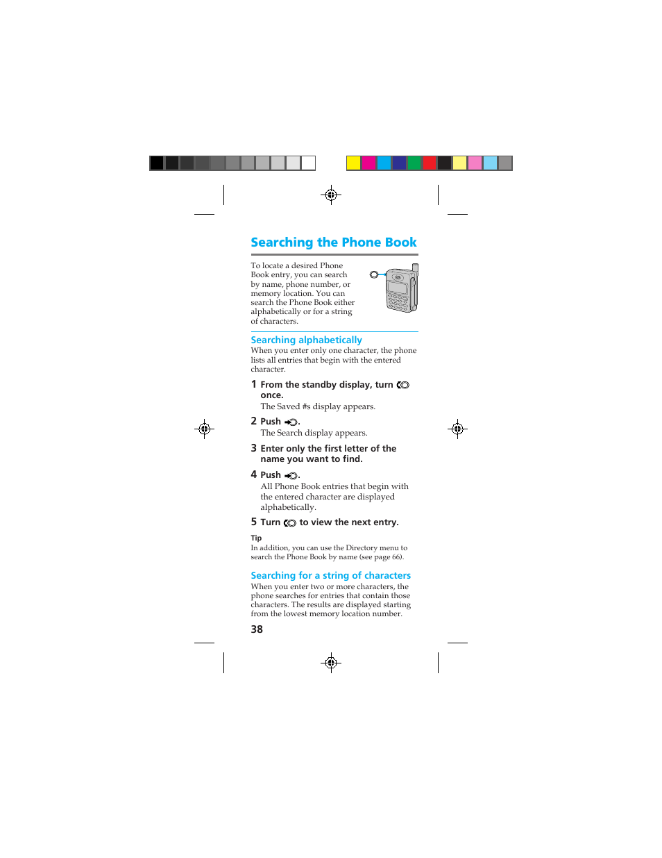 Searching the phone book | Sony CMD-Z100 User Manual | Page 38 / 100