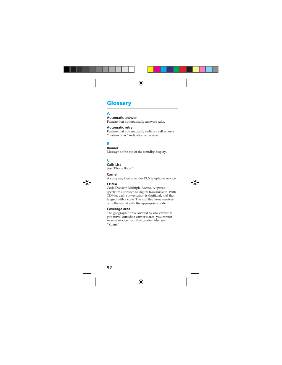 Glossary | Sony CMD-Z100 User Manual | Page 92 / 100