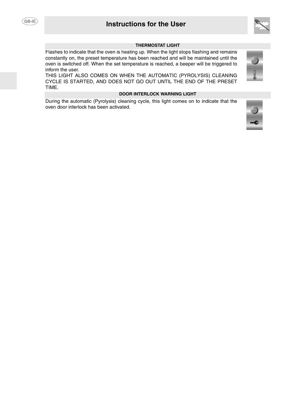 Instructions for the user | Smeg FP850APZ User Manual | Page 7 / 23