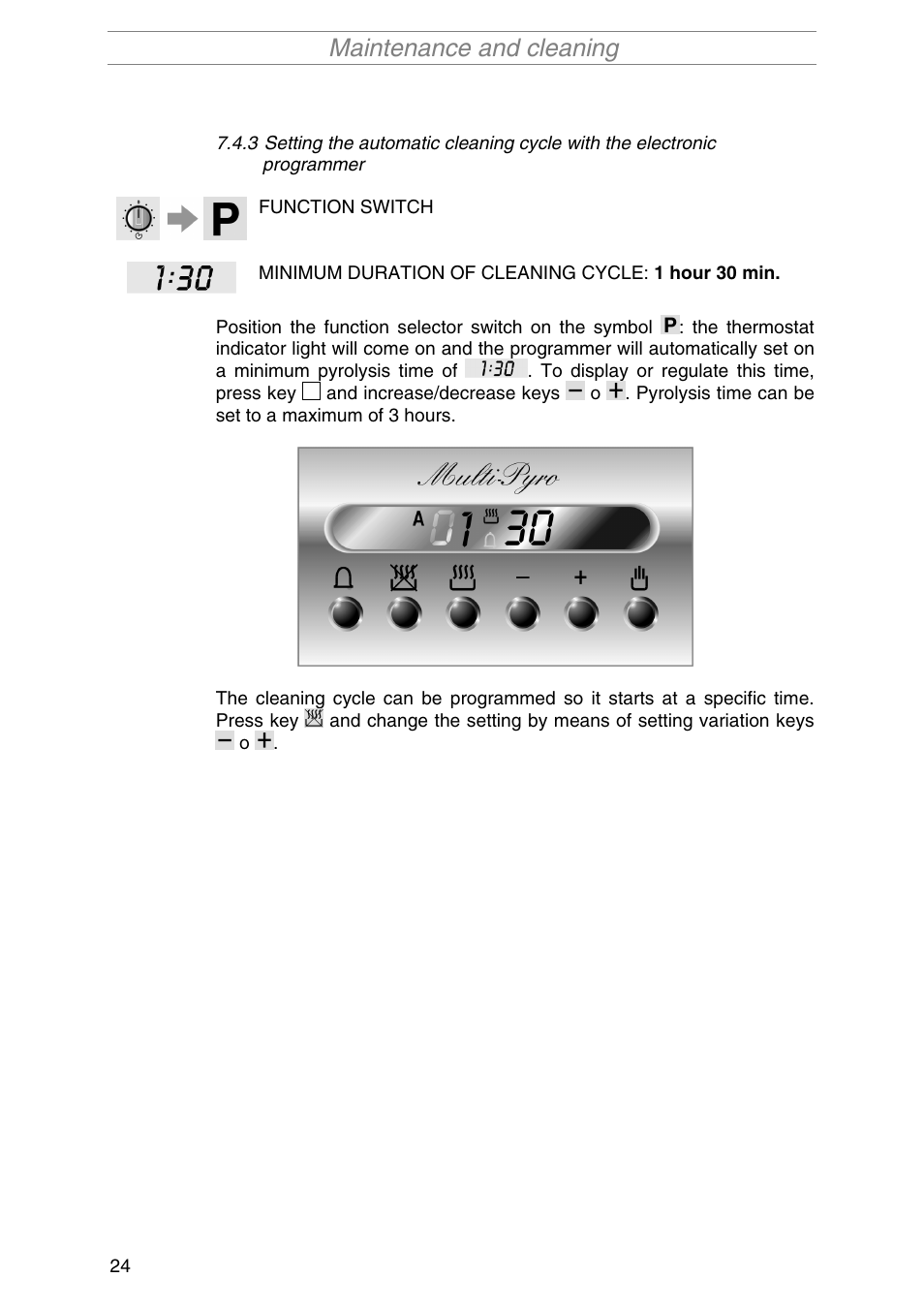 Programmer, Maintenance and cleaning | Smeg SA1010X-5 User Manual | Page 22 / 24