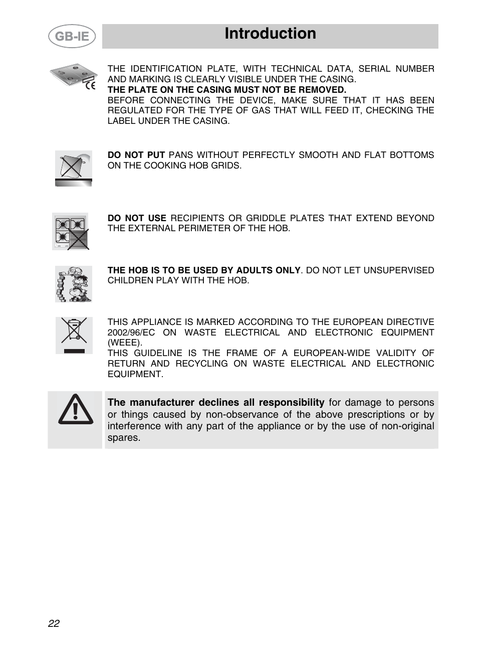 Introduction | Smeg SE97CXG User Manual | Page 3 / 17