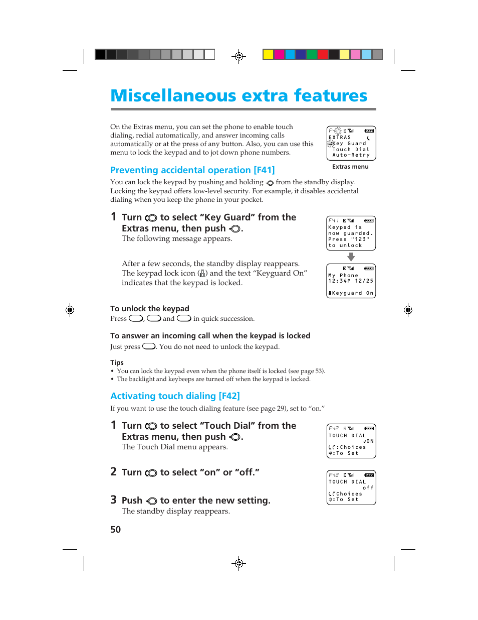 Miscellaneous extra features | Sony CM-B1200 User Manual | Page 50 / 84