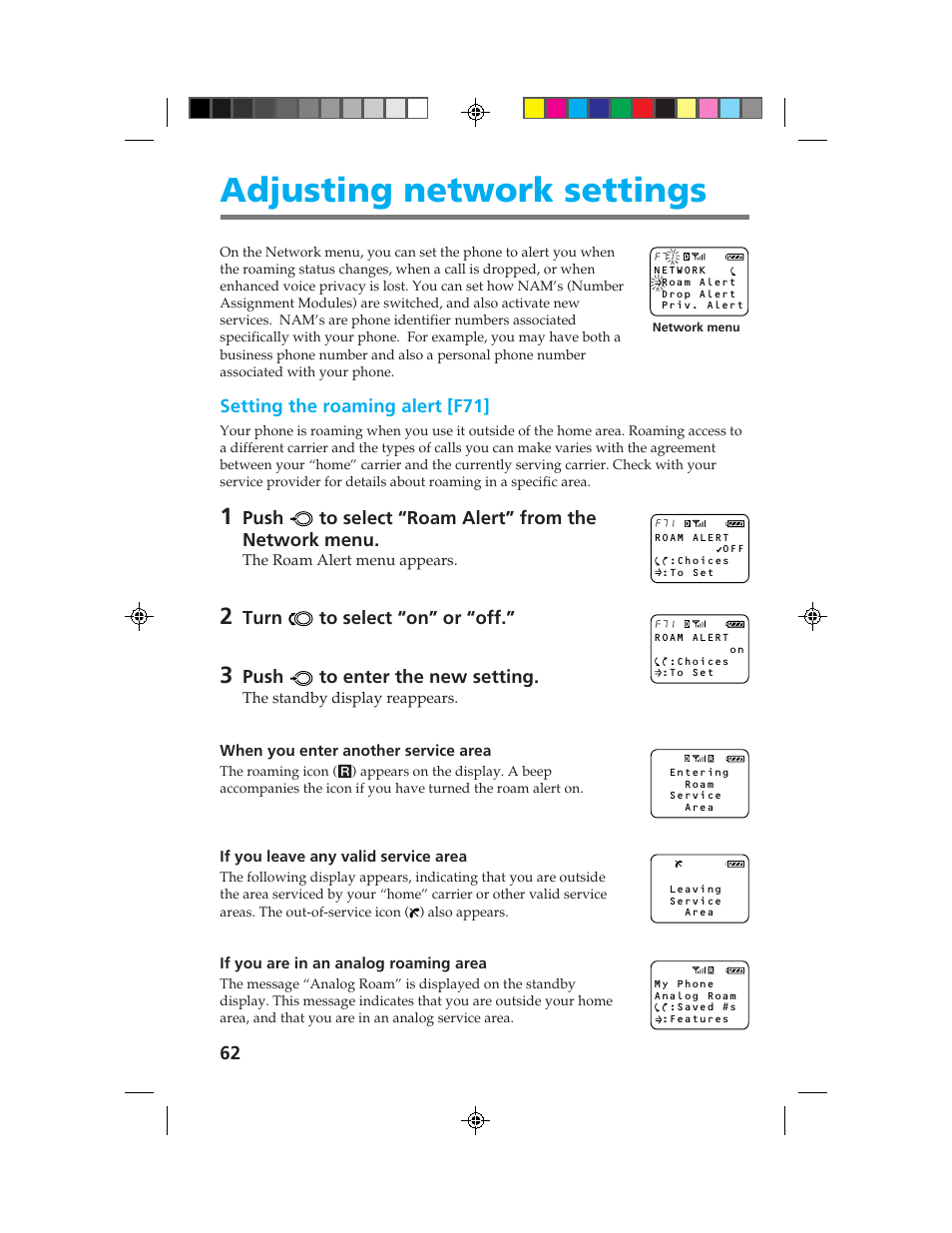 Adjusting network settings | Sony CM-B1200 User Manual | Page 62 / 84