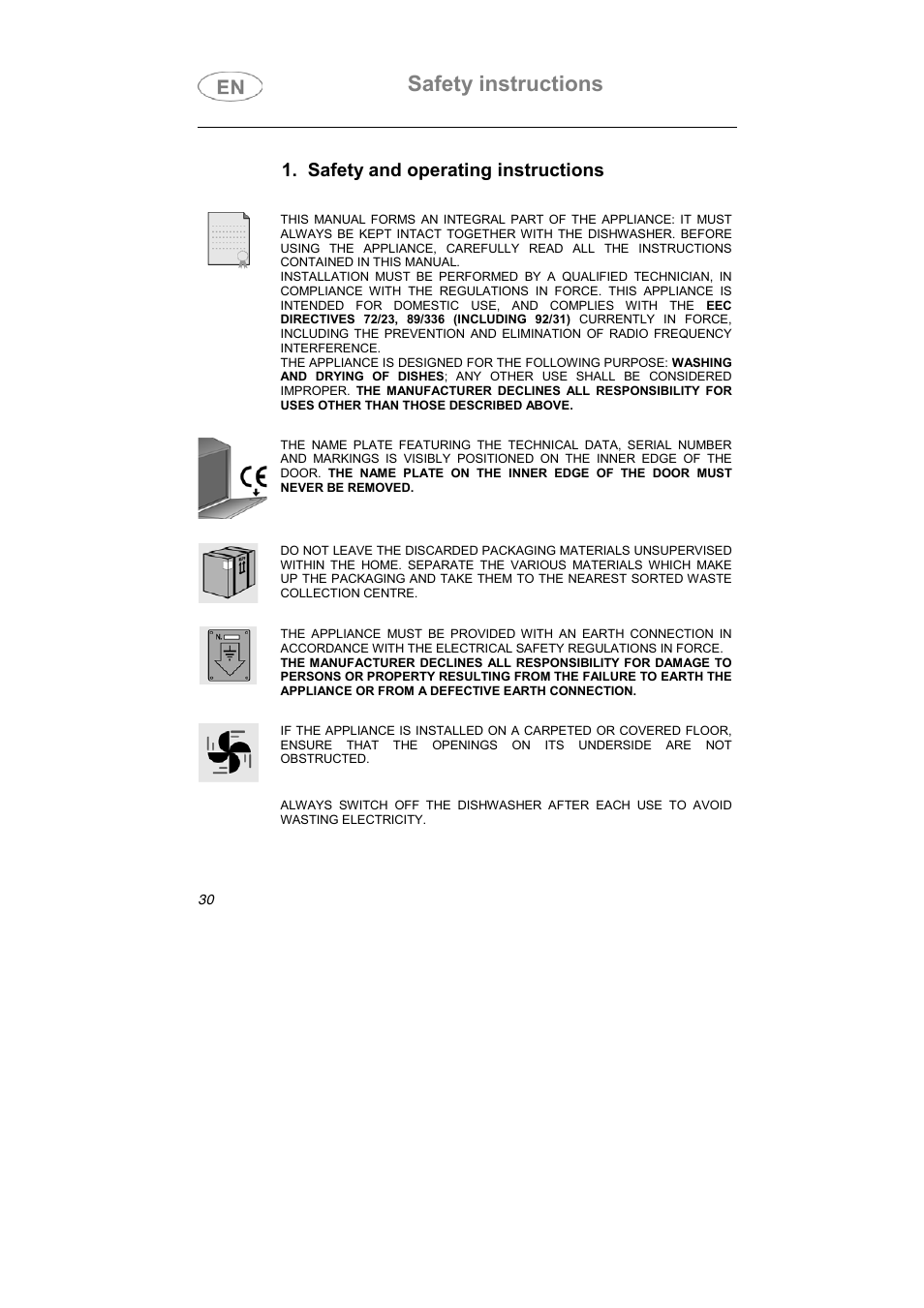 Safety instructions, Safety and operating instructions | Smeg LSA6051B User Manual | Page 11 / 35