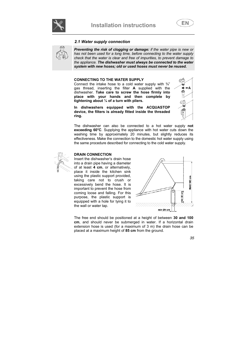 Installation instructions | Smeg LSA6051B User Manual | Page 16 / 35