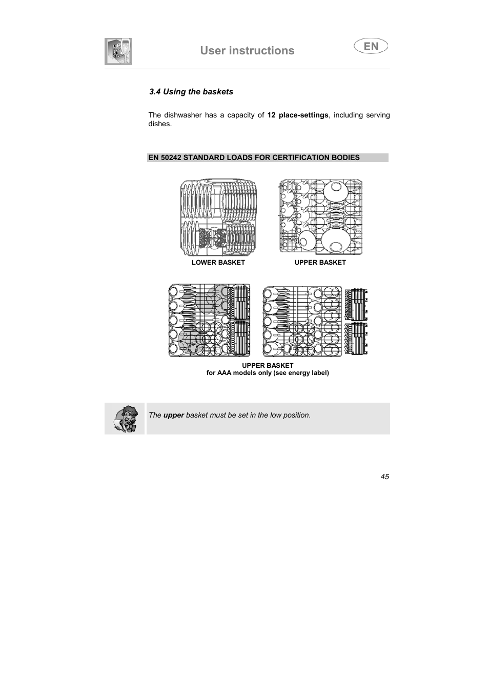User instructions | Smeg LSA6051B User Manual | Page 26 / 35