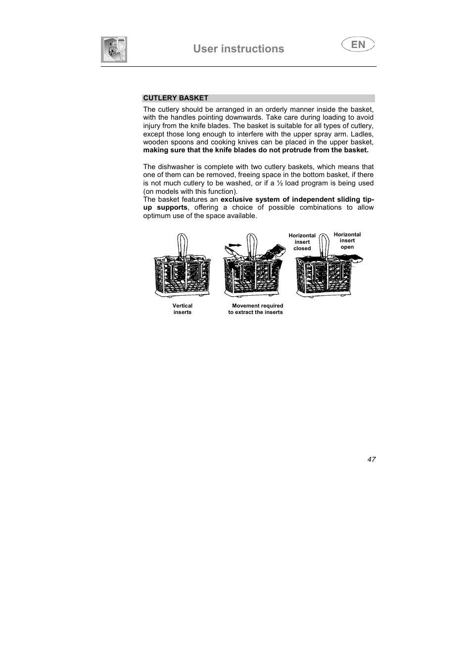 User instructions | Smeg LSA6051B User Manual | Page 28 / 35