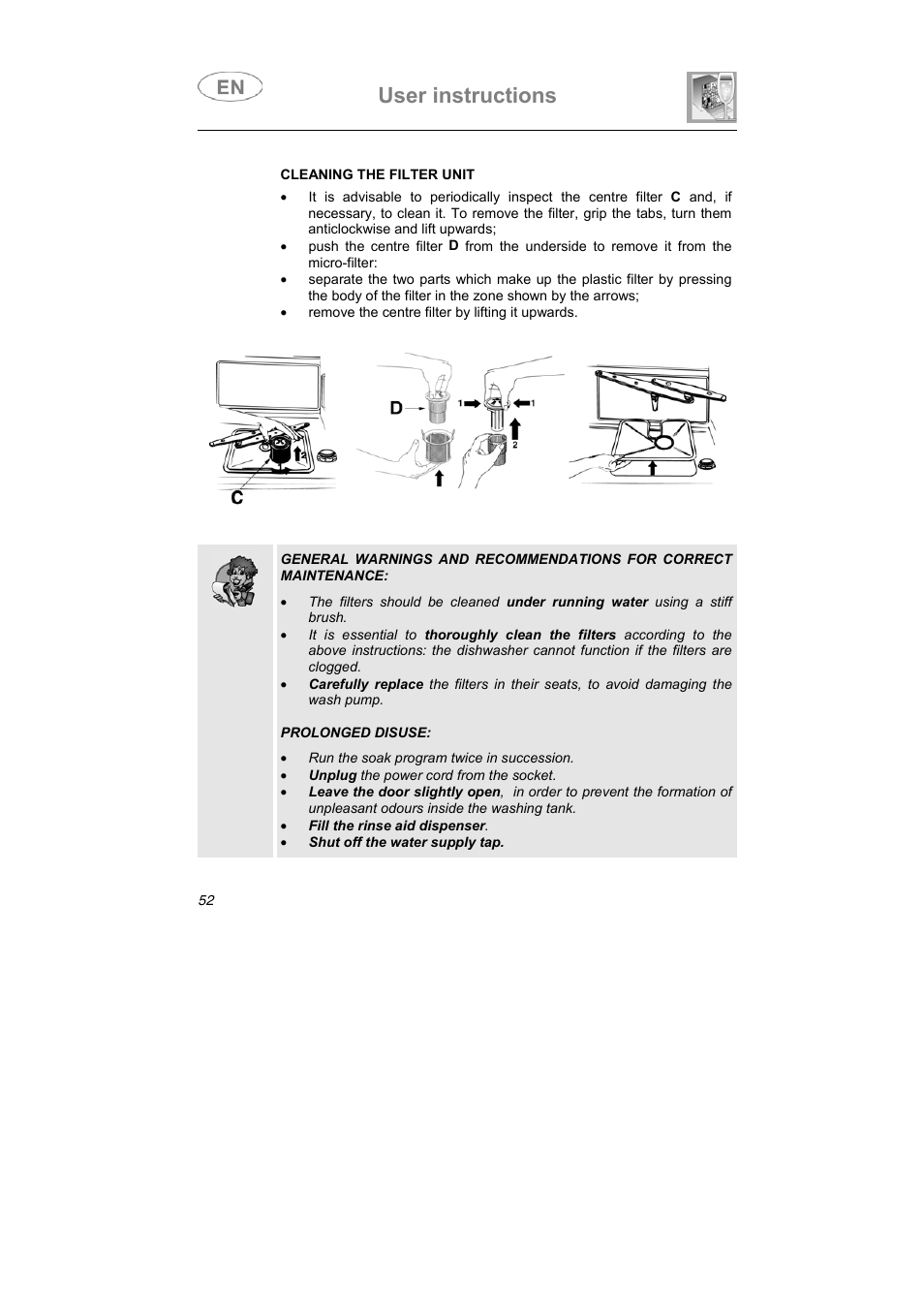 User instructions | Smeg LSA6051B User Manual | Page 33 / 35