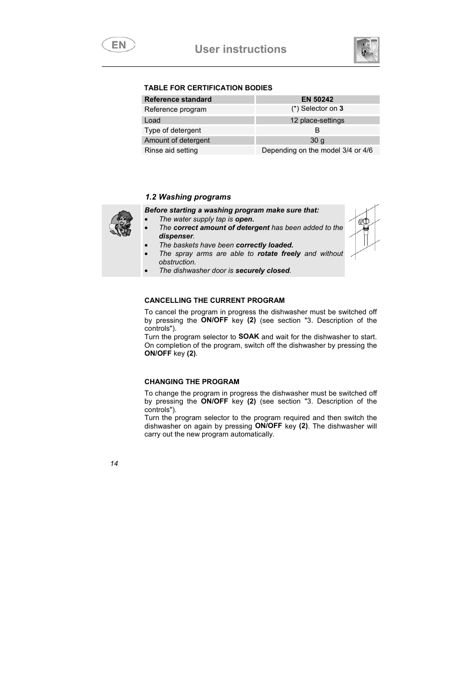 User instructions | Smeg LSA6051B User Manual | Page 5 / 35