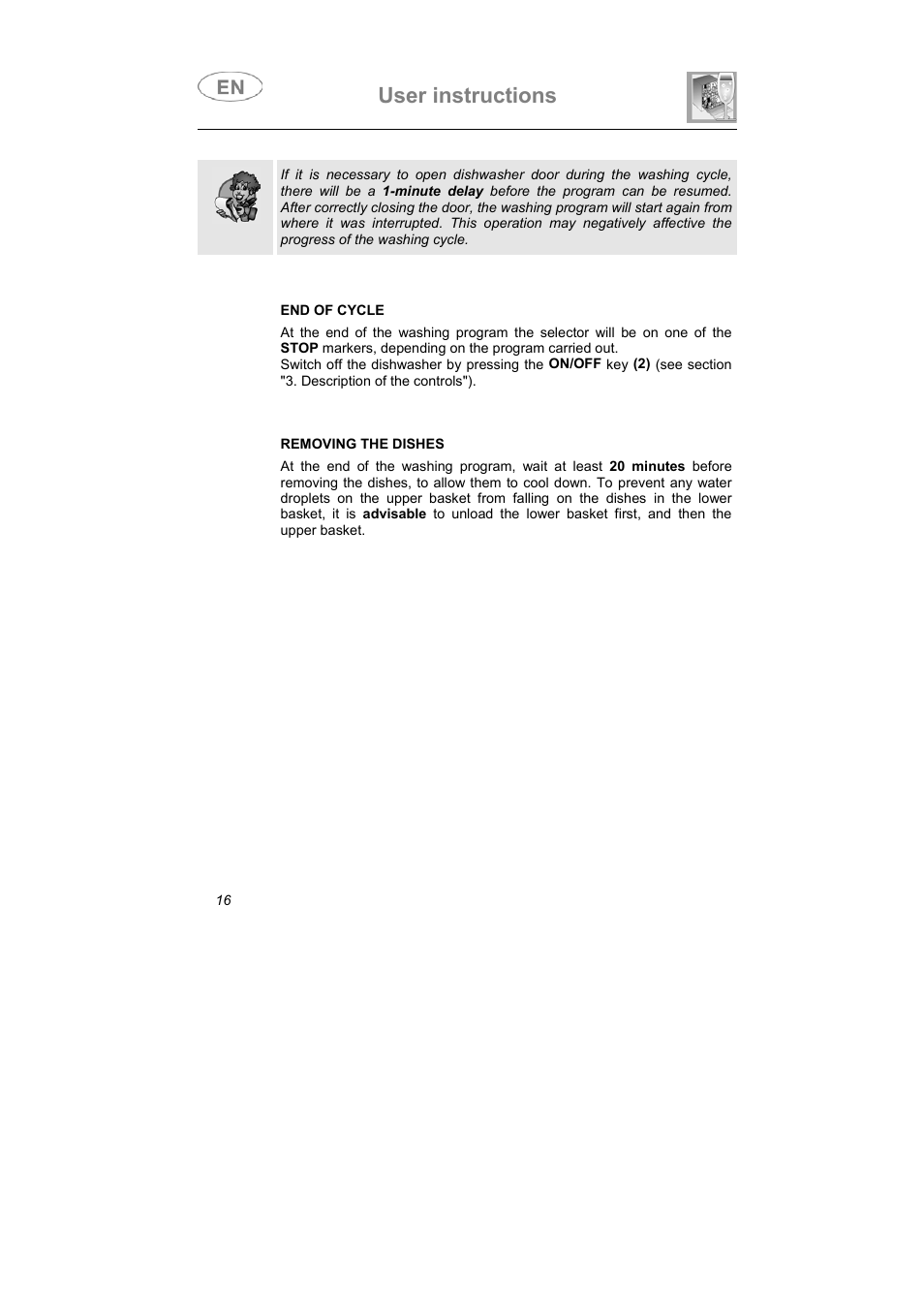 User instructions | Smeg LSA6051B User Manual | Page 7 / 35