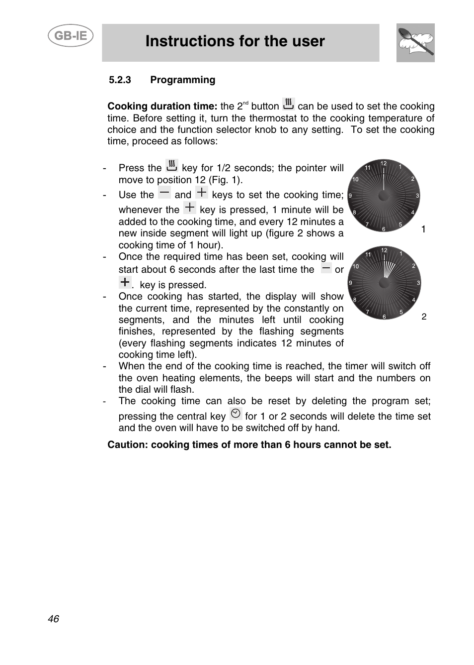 3 programming, Instructions for the user | Smeg A42-6 User Manual | Page 14 / 29