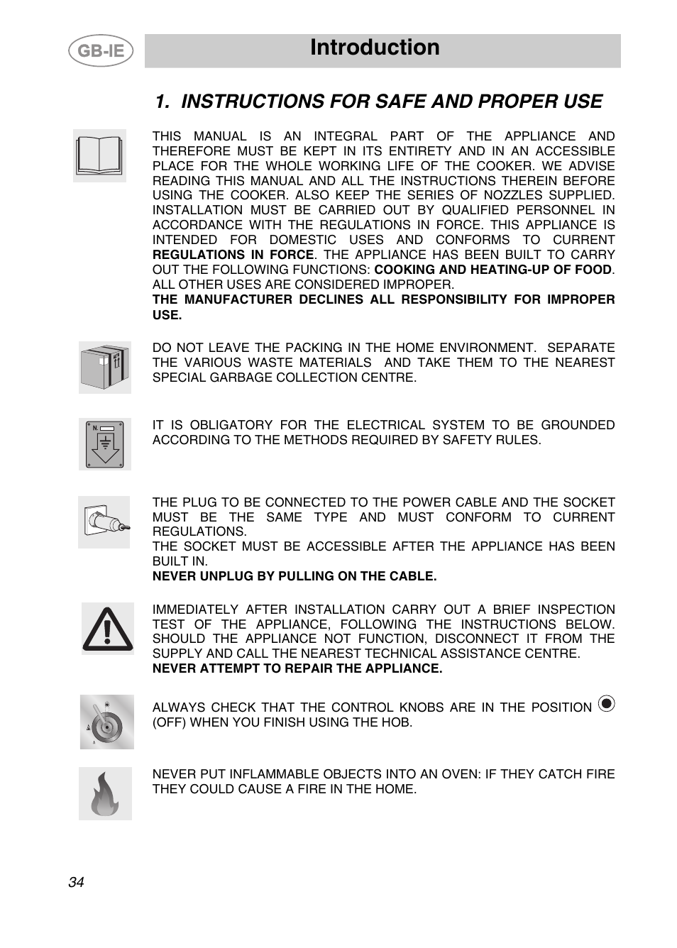 Instructions for safe and proper use, Introduction | Smeg A42-6 User Manual | Page 2 / 29