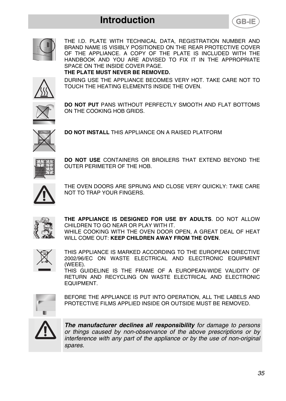 Introduction | Smeg A42-6 User Manual | Page 3 / 29