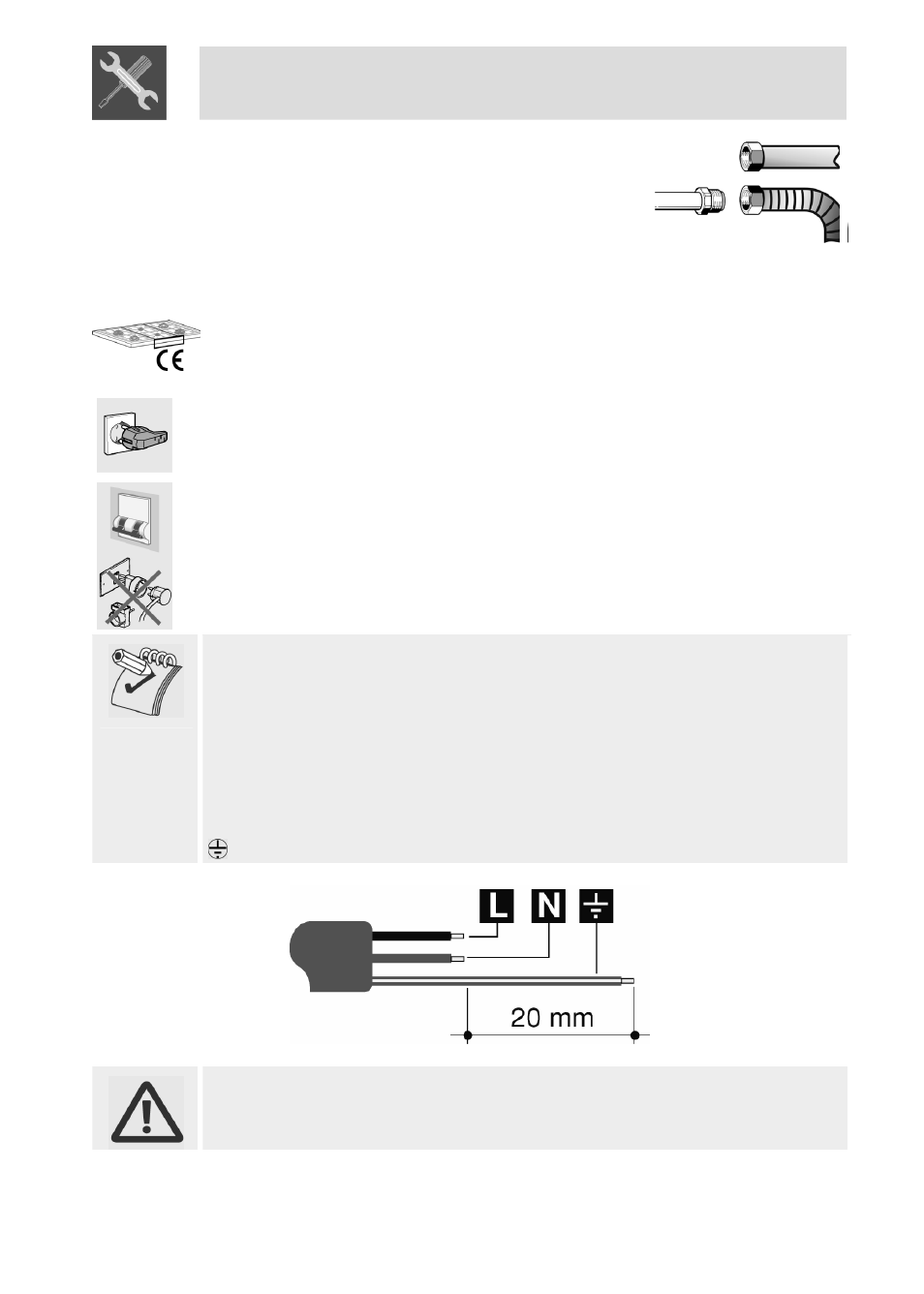 Electrical connection, Instructions for the installer, 1 electrical connection | Smeg PGFA95F-1 User Manual | Page 11 / 20