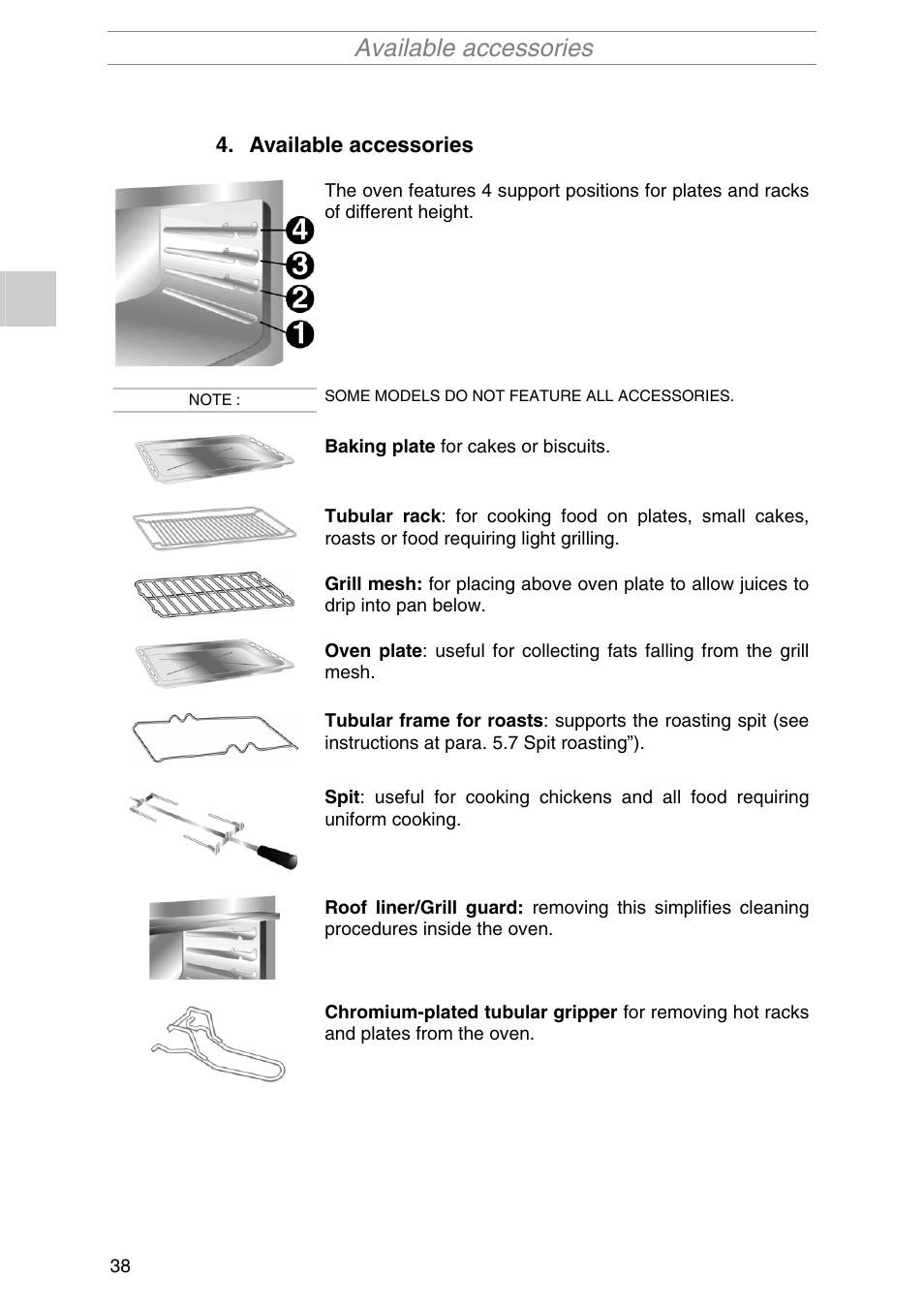 Available accessories | Smeg PIRO10NE User Manual | Page 12 / 24