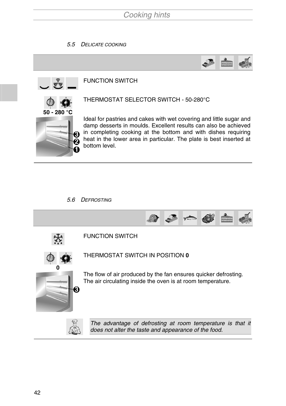 Cooking hints | Smeg PIRO10NE User Manual | Page 16 / 24