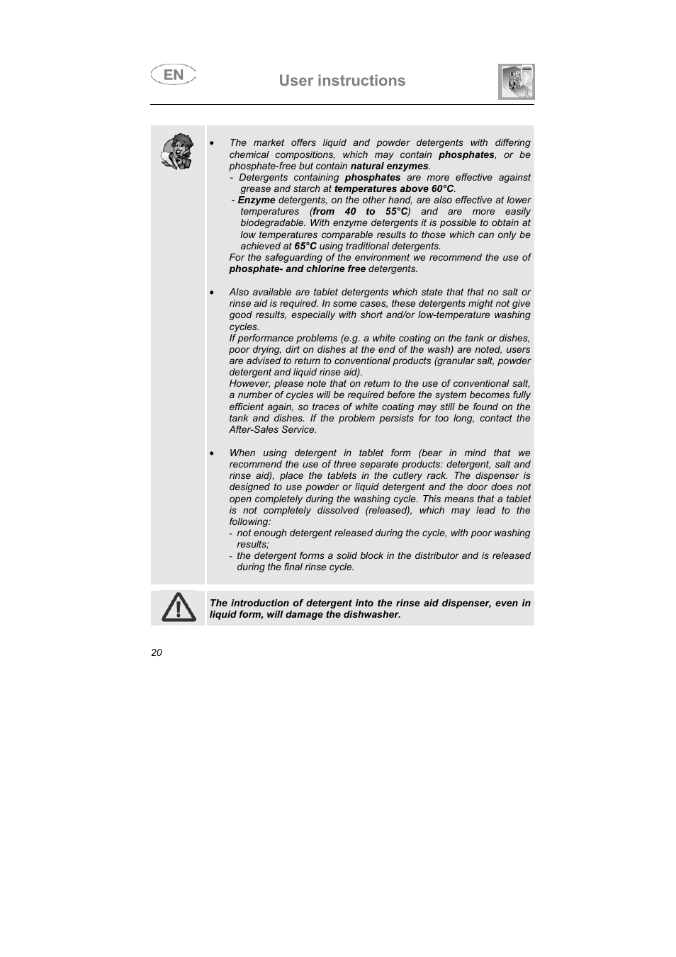 User instructions | Smeg PLTW640X User Manual | Page 19 / 31