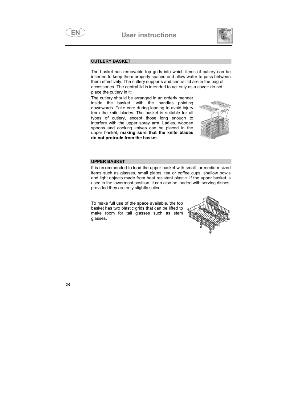 User instructions | Smeg PLTW640X User Manual | Page 23 / 31