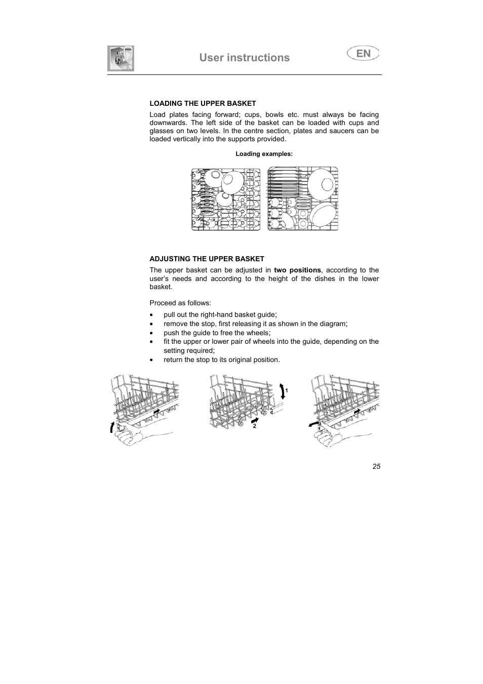 User instructions | Smeg PLTW640X User Manual | Page 24 / 31