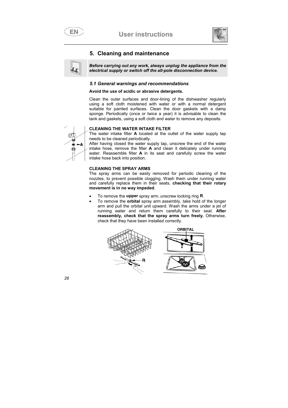 User instructions | Smeg PLTW640X User Manual | Page 25 / 31