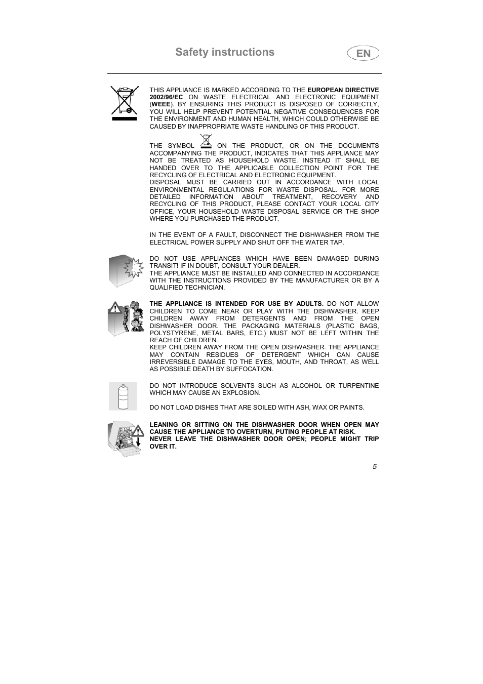 Safety instructions | Smeg PLTW640X User Manual | Page 4 / 31