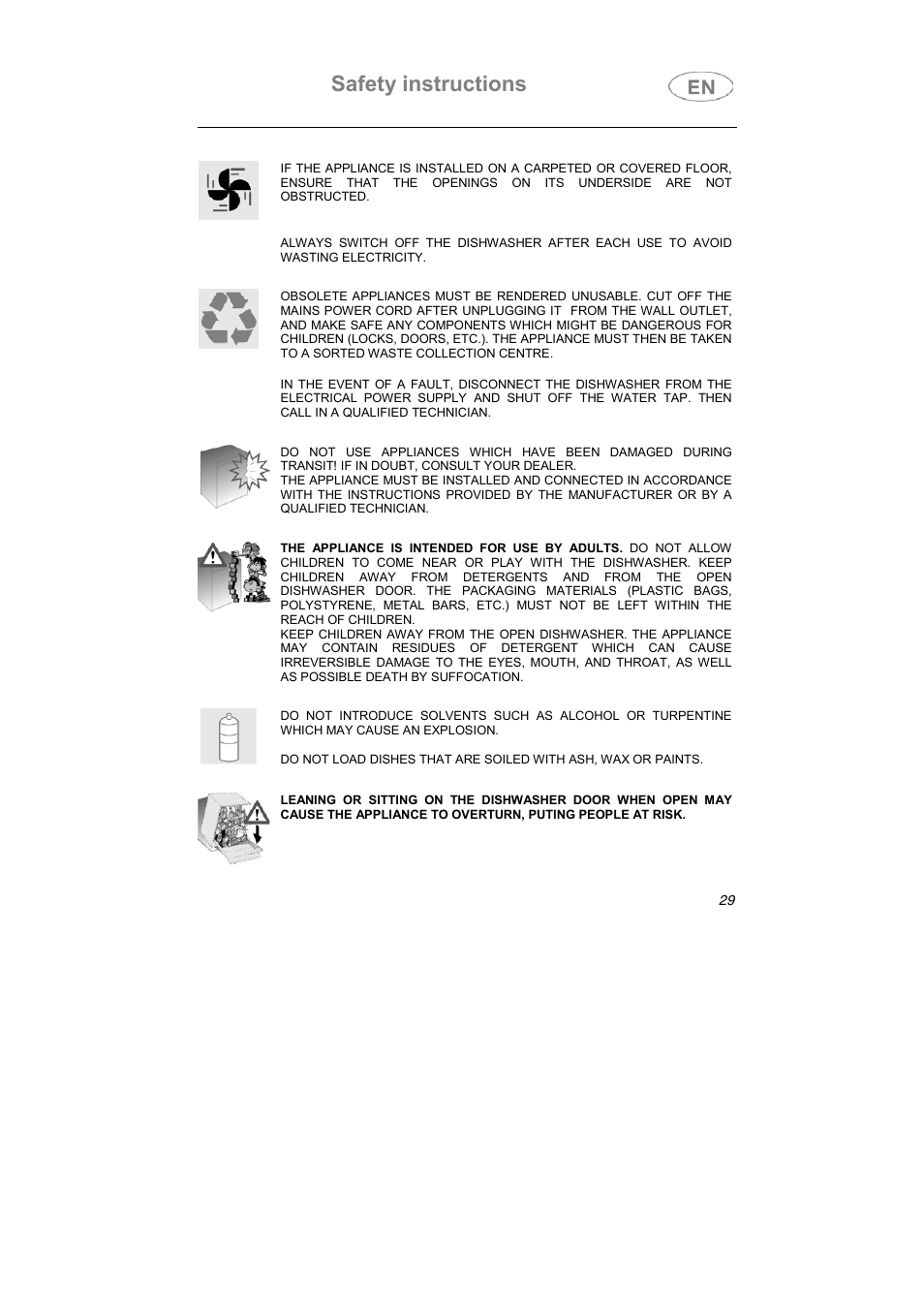 Safety instructions | Smeg ST1124 User Manual | Page 17 / 39