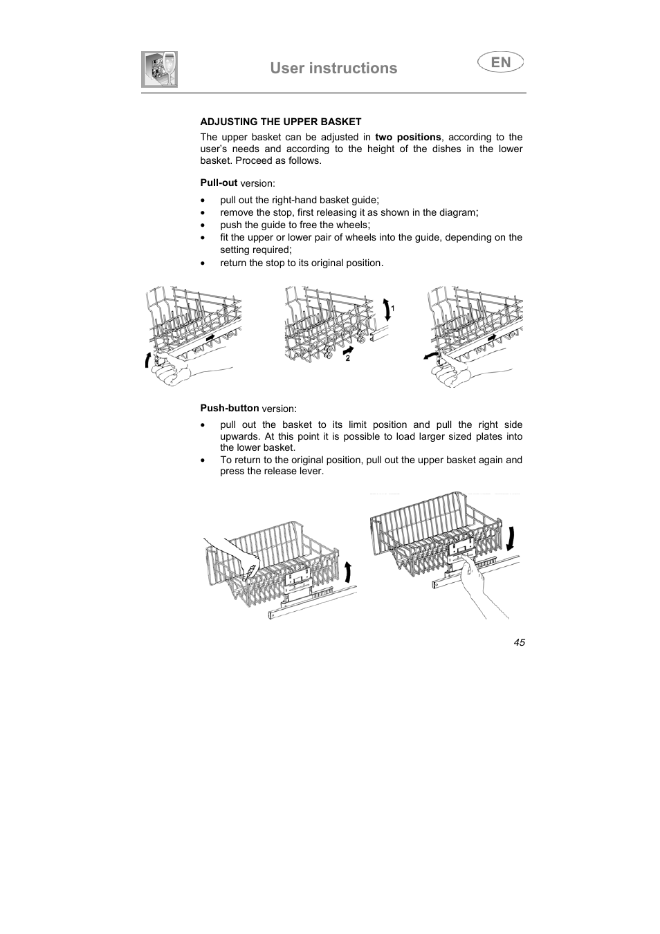 User instructions | Smeg ST1124 User Manual | Page 33 / 39