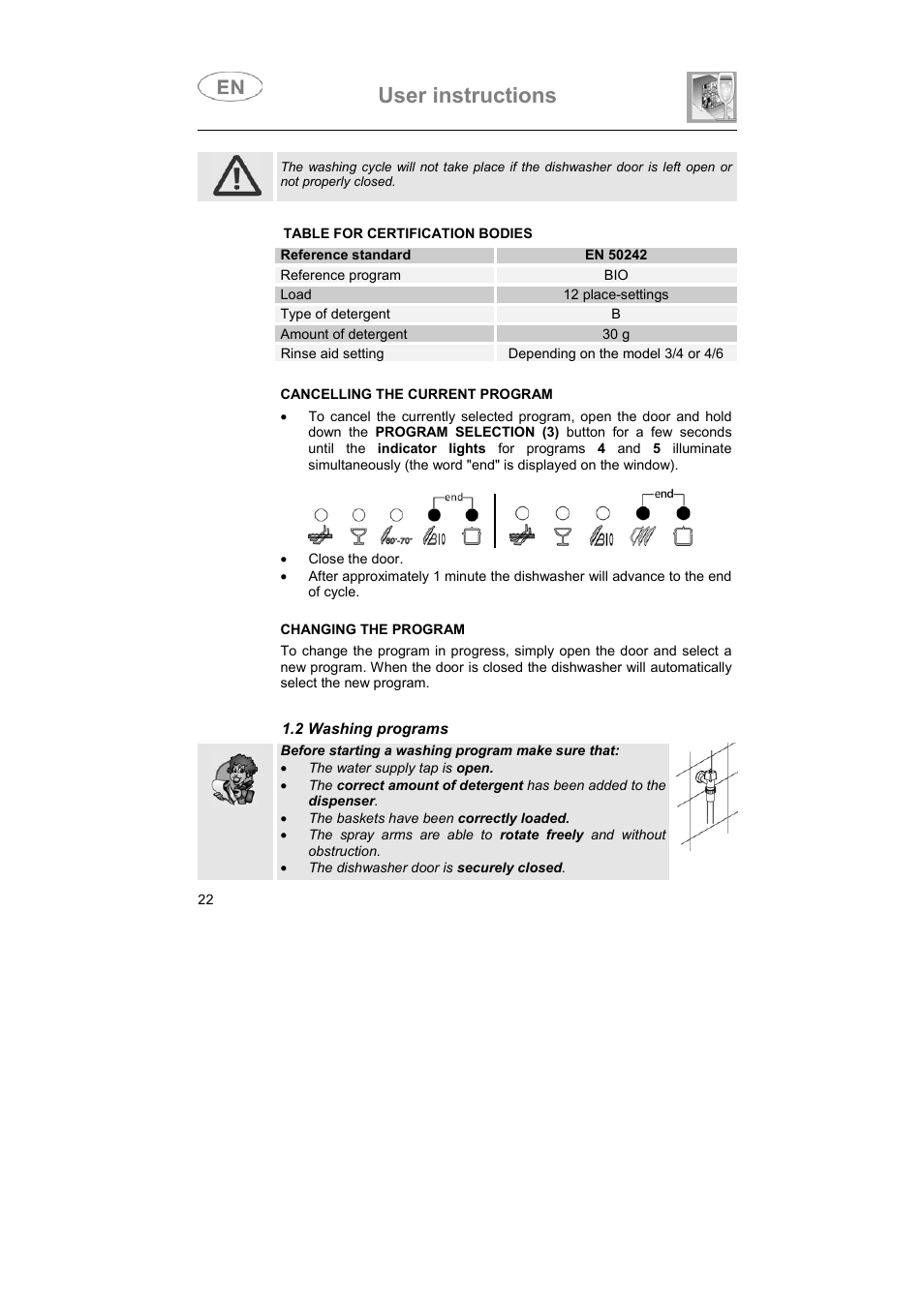 User instructions | Smeg ST1124 User Manual | Page 7 / 39