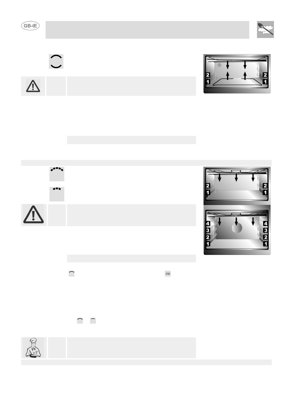 Cooking function, Instructions for the user | Smeg DUCO4SS User Manual | Page 14 / 25