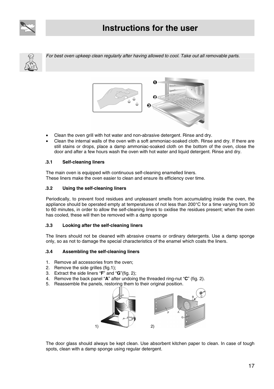 Instructions for the user | Smeg FS66MFX User Manual | Page 15 / 16