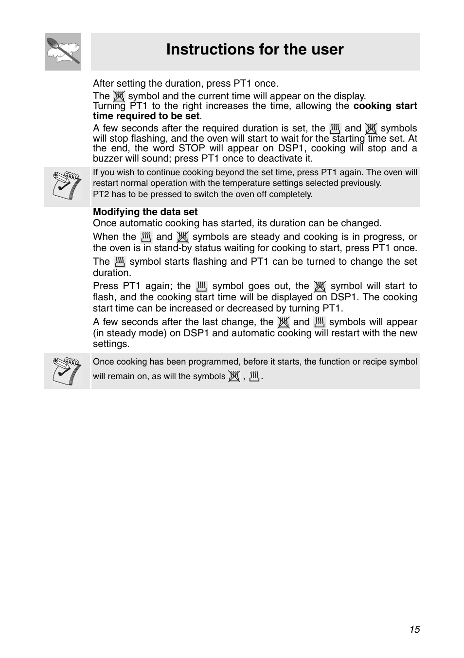 Instructions for the user | Smeg SC112 User Manual | Page 13 / 44
